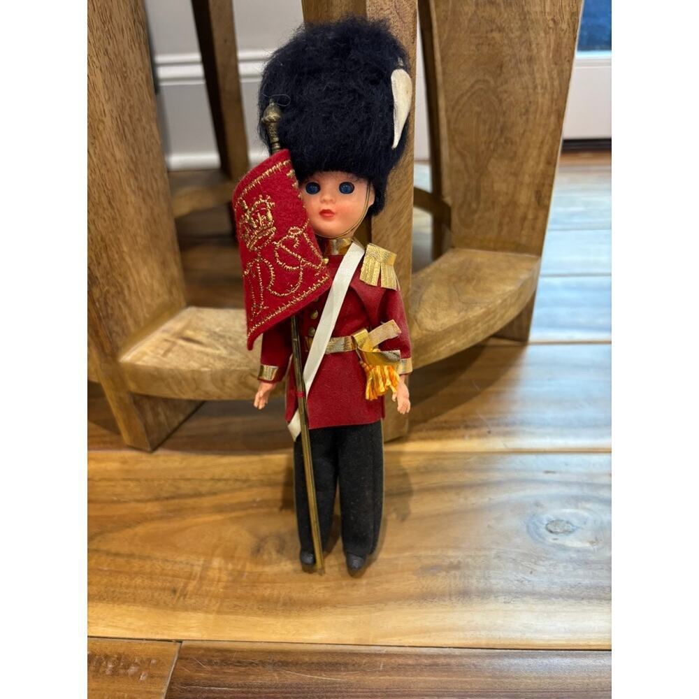 Vintage BRITISH GUARD DOLL, Genuine Munster Doll, Officer & Colours Palace Guard